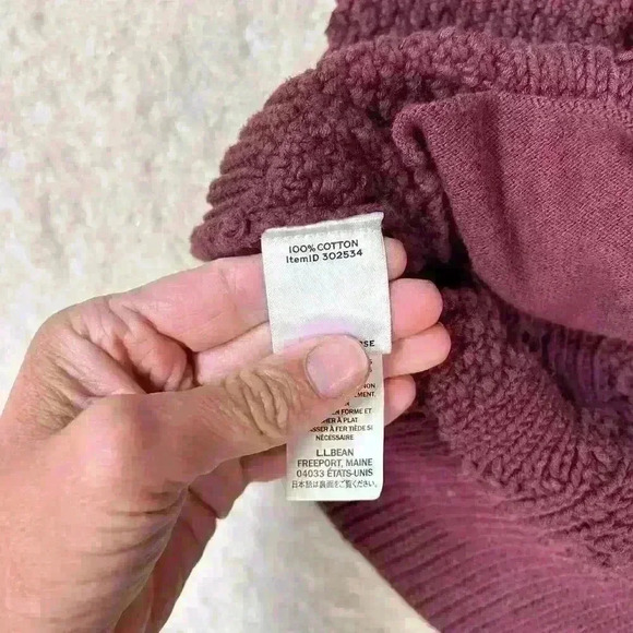 LL BEAN Signature Knit Cotton Funnel Neck Fisherman Sweater Pullover Women Small - Picture 6 of 12